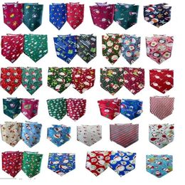 50pcslot Christmas Pet Dog Puppy cat cotton bandanas Collar scarf tie Y10709 mix 20 Colour 240113