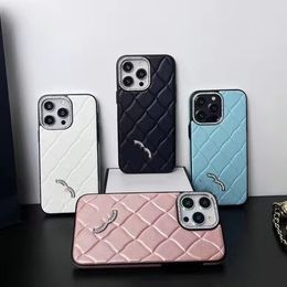 Luxury Designer phone case iPhone 15 ProMax 13 12 11promax 14 ProMax 15 14 Plus 13Pro 12ProMax Leather Photo Frame letter phone case with diamond embellished