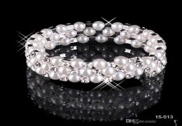 In Stock Faux Pearl Bracelet Bridal Jewelry Wedding Accessories Lady Prom Evening Party Jewery Bridal Bracelets Women 4503258