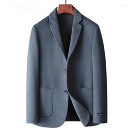 Men's Suits High Quality Wool Blend Blazer Autumn Winter Handmade Double-Sided Tweed Woollen Suit Jacket Luxury Man Clothing M-4XL