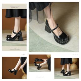 Leather Patent Designers Bury Pumps Shoes Slingback with Buckles Ankle Strap Kitten Heels Sandal Stiletto Heel Evening Dress Shoe W 82