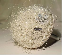 Super Luxury Wedding Bouquet Flowers Crystals Rhinestones Beading Artificial Bridal Bouquet Satin Flowers Garden Church Beach Wedd8134215