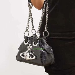 vivianeism westwoodism bag British Empress Dowager Saturn Handbag Spicy Girl Shoulder Chain Bag Underarm Laser Bowling Bag