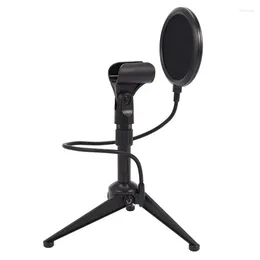 Microphones 1Set Microphone Mount Adjustable Isolation Metal Stand Tripod Black