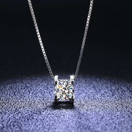 S Pure Sier Mosang Diamond Bull Head Necklace Women's Classic Clac Pendant Fashion Jewelry Collar Chain