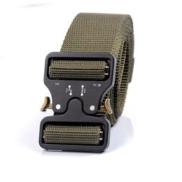 Custom men's nylon polyester webbing multifunctional non-porous webbing quick-release zinc alloy buckle 3.8cm canvas belt