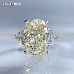 2023 Trend 100 925 Real Silver 91m White G High Carbon Diamond Rings for Women Wedding Band Party Fine Jewellery Female Gifts 240113