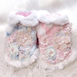 Winter Dog Coat Jacket Year Pet Clothes Tang Suit Cat Puppy Outfit Yorkies Pomeranian Maltese Poodle Bichon Clothing Apparel 240113