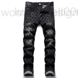 Designer Men's Jeans designer Black Slim Print Pantalons pour hommes 2022 Autumn Micro-elastic Trendy Denim Pants Vaqueros de los hombres G4JT 05F3