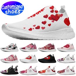 Customised shoes lovers running shoes cartoon Valentine's Day Team logo diy shoes Retro casual shoes men women shoes outdoor sneaker red white pink big size eur 35-48