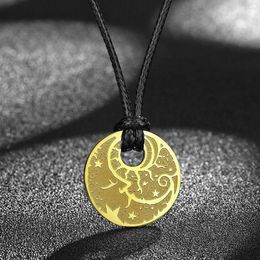 Cluster Rings Kinitial Laser Carved Exquisite And Fashionable Stainless Steel Necklace Man In Celestial Pendant Birthday Commemorative Gift