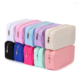 Cosmetic Bags Waterproof Nylon Durable Toiletry Bag Solid Colour Female Makeup Travel Beauty Organiser