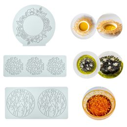 Silicone Lace Mold, Wedding Cake Lace Mat, Coral Cake Decorating Mould Flower Fondant Impression Mats for Edible Lace Fondant Mold, Sugar-Lace Cupcake Mat Tools 122233