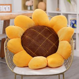 405070cm Sunflower Stuffed Plants Ultra Soft Plush Seat Cushion Throw Pillow For Sofa Chair Indoor Floor 240113