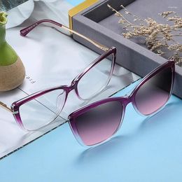 Sunglasses Frames O-Q CLUB 2 In 1 Magnetic Clip On Polarised Mirror Fashion Two-color Anti Blue Light Glasses Spectacle Frame 95335