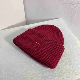 Beanie/skull Caps Hat Designer Man Beanie Skull Trucker Hat Caps Ac Unisex High Quality Classic Square Double Layer Wool Knitted