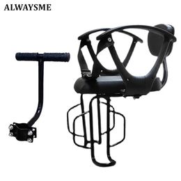 Saddles Alwaysme Rear Mounted Child Bike Seat with Back Rest Armrest Foot Pedal for Age 2~8 Years