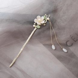 Hair Clips Vintage Tassel Stick Rose Pearls Hairpins Forks Chopsticks Clip For Women Chinese Hanfu Accessories Metal Jewellery