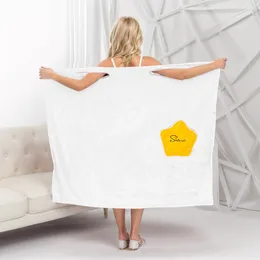 Women's Sleepwear Thickened Wearable Bathrobe Star Printed Bath Towel Coral Plush Water Absorbent Versatile Shower Robes