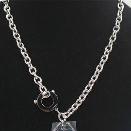Stainless Steel Square Link Chain Necklaces for Women Toggle Clasp Ot Buckle Choker Collar Hip Hop Heart Necklace Jewellery 1vlz