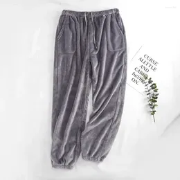 Men's Sleepwear Comfort Counple Homewear Outwear Warm Men Flannel Pants Winter Casual Nightwear Thick 2024 Autumn Pyjama