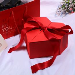 Black Red Heart Shaped Gifts Box With Bows Valentines Day Presents Packaing Boxes Anniversary Surprise Wedding Decorations 240113