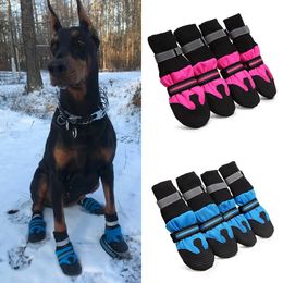 Outdoor Reflective Big Dog High Shoes for Medium Large Dogs Waterproof Nonslip Pet Boots Doberman Greyhound Mascotas Supplies 240113