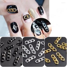 Nail Art Decorations 3-section Buckle Zipper Fashion Manicure Metal Chain Decorative Trendy Aeroplane Leaves Decoration T1696