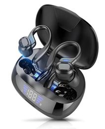 TWS Bluetooth Earphones With Microphones Sport Ear Hook LED Display Wireless Headphones HiFi Stereo Earbuds Waterproof Headsets9007262