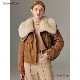 2024 Maillard Denim White Goose Down Jacket Designer Coat Ladies Winter Fox Fur Hungry Velvet Short Pie Overcome High Quality Jacket Women's Down Jackets 398