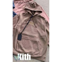2024 Designer Hoodie Kith Box Embroidered Oversize Pullovers Godfather Print Matching Fleece Loose Fitting Men's Casual High Quality Hoodie 8012