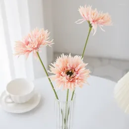 Decorative Flowers 4Pcs Brushed Gerbera Vase For Home Decor Christmas Wedding Party Wreaths Scrapbooking High Quality Artificial