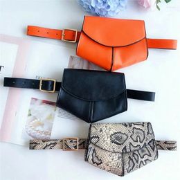 Waist Bags PU Heart Bag Pouch Girl Belt Orange Pack Artificial Purse Shaped Fanny Black Travel Chest Hip Women Bum