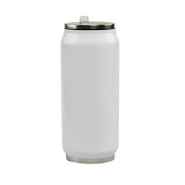 Sublimation 17oz Large Soda Can Shaped Tumbler Stainless Steel Can Bottle with Reusable Straw Blank Coke Can For Cold Drink 240113
