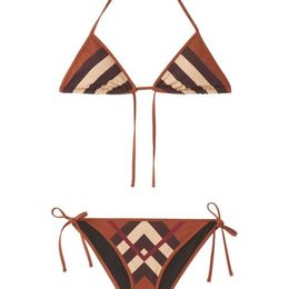 sexy split bikini designer swimwear womens fashion luxury print Bikini backless strappy Beach swimsuit