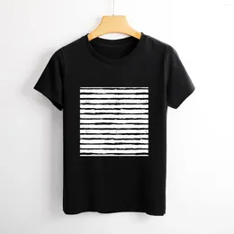 Women's T Shirts 2024spring T-shirt Anime Distressed Stripes Unusual T-shirts For Women Pink