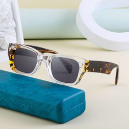 Fashionable Box Women with Trendy Acrylic Acid Metal Inserts, UV Resistant Sunglasses for Men's Glasses