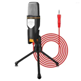 Microphones Professional Microphone With Stand 3.5mm Jack Plug Play Recording Condenser Mic Desktop For Online Chatting Gaming Singing