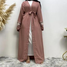 Ethnic Clothing Ramadan Muslim Women Open Abayas Kimono Cardigan Eid Mubarak Jalabiya Islamic Dubai Kaftan Arabic Robe Maxi Dress Gown