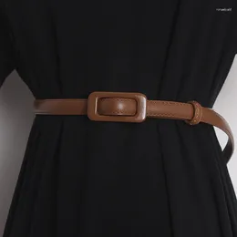 Belts Women's Runway Fashion Genuine Leather Cummerbunds Female Dress Corsets Waistband Decoration Narrow Belt TB2558