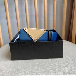 Triangular Designers belts Genuine Leather Belt vintage fashion bronze silver buckle Belt Business suit pants accessories width 3.5cm with box