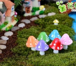 20pcs mushroom miniature fairy figurines garden gnomes decoracion jardin mushroom garden ornaments resin craft Micro Landscape