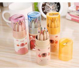 wholesale New Hot Pencils 12colours pencil christmas present /gift school supplies gift for kids painting free shipping