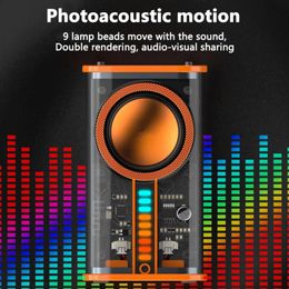 Speakers K07 Bluetooth Speaker Transparent Mecha Wireless Speaker Sound Light Rhythm Subwoofer TWS Stereo Cyberpunk Music Sound Box