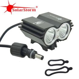 Lights SolarStorm X2 5000 Lumen Bike Light Bicycle lamp 2x XML t6 LED BicycleLight Bike headLamp+O ring (only headlight)