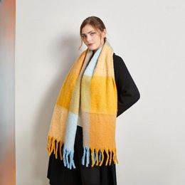 Scarves Fashion Simple Mohair Tassel Scarf Warm Neck Girdle For Women Autumn And Winter Thickened Shawl