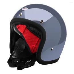 Motorcycle Helmets Cement Grey Wear-Resistant Open Face Retro Biker Helmet Breathable Head Protection Anti-Fall Motocross Equipment