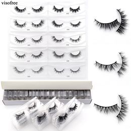 Visofree 30/60/100 Pairs Mink Lashes No Box 3D Mink Eyelashes Short Natural Mink False Eyelash in Bulk Cruelty-free Makeup Lash 240113