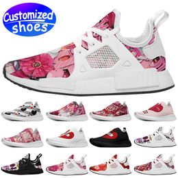 Customised shoes lovers running shoes cartoon Valentine's Day Team logo diy shoes Retro casual shoes men women shoes outdoor sneaker pink big size eur 35-48
