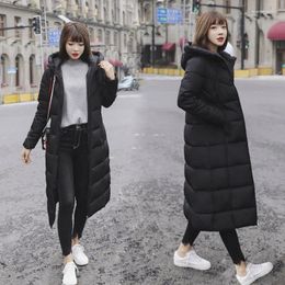 Women's Trench Coats Thickened And Lengthened Warm Slim Cotton Padded Clothes Hooded Knee Length Winter Korean